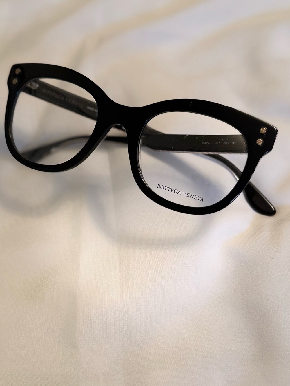 Bottega Veneta Black Round-Aviator Plastic Optical Frame